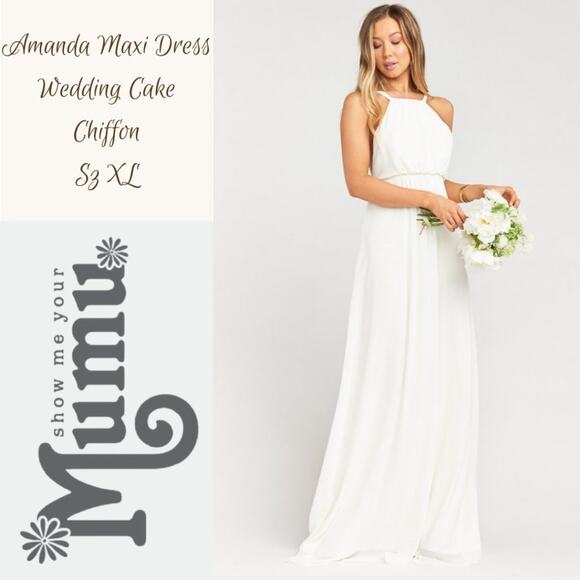 Show Me Your MuMu Dresses & Skirts - Show Me Your Mumu Amanda Maxi Dress Wedding Cake Chiffon Sz XL